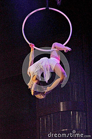 Aerial lyra act performance Editorial Stock Photo