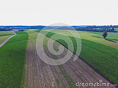 Aerial of Main Street Area in Shrewsbury, Pennsylvania Stock Photo