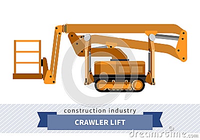 Aerial man crawler lift crane Vector Illustration