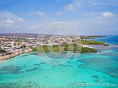 Aerial from Mangel Halto on Aruba in the Caribbean Sea Stock Photo