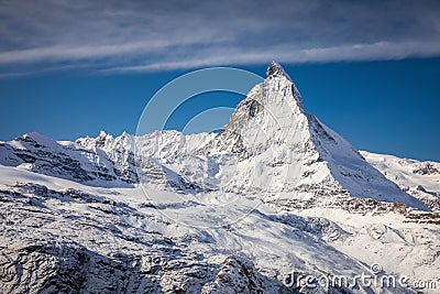 Aerial of Matterhorn summit from Gornergrat Stock Photo