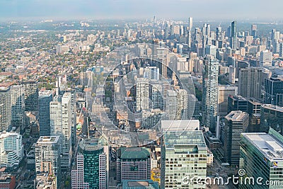 Aerial morning view of the Toronto downtown Editorial Stock Photo