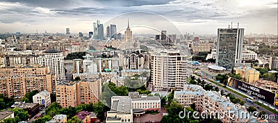 Aerial Moscow city panorama Editorial Stock Photo