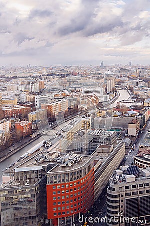 Aerial Moscow city panorama Editorial Stock Photo