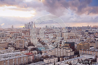 Aerial Moscow city panorama Editorial Stock Photo