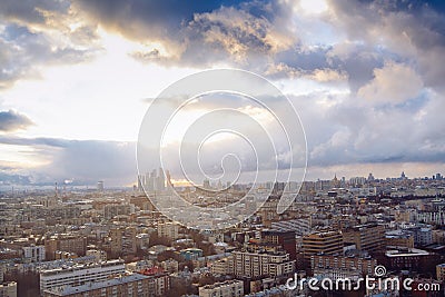 Aerial Moscow city panorama Editorial Stock Photo