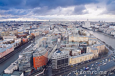 Aerial Moscow city panorama Editorial Stock Photo