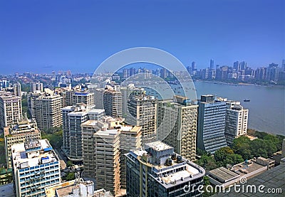Aerial Mumbai financial capital of India Stock Photo