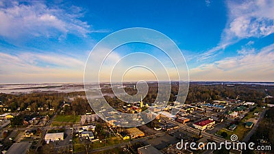 Aerial over york city south carolina Stock Photo