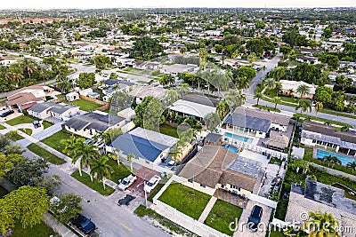 Aerial of Palm Springs North, an unincorporated community and census-designated place in Miami-Dade County, Florida, United States Stock Photo