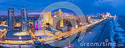 Aerial panorama of Atlantic City at dusk Stock Photo