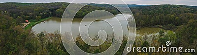 Aerial panorama of bukovnisko jezero Stock Photo