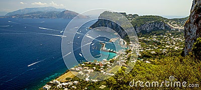 Aerial panorama of Capri, Italy Stock Photo