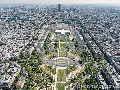 aerial panorama of the champ de mars of the city of paris Stock Photo