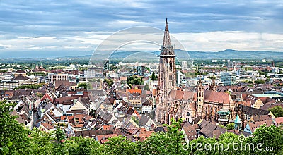 Aerial panorama of Freiburg, Germany Stock Photo