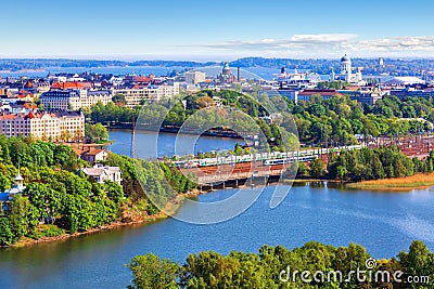 Aerial panorama of Helsinki, Finland Stock Photo