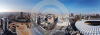 Aerial panorama of Kiev city Editorial Stock Photo