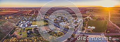 Aerial panorama of Monash - small town. Stock Photo