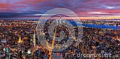 Aerial panorama of New York Stock Photo