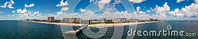 Aerial panorama Pompano Beach Fisher Family Pier Stock Photo