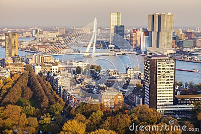 Aerial panorama of Rotterdam Stock Photo