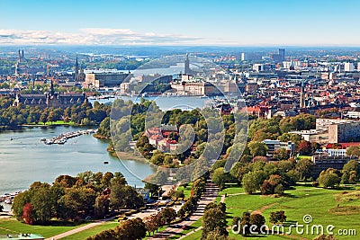 Aerial panorama of Stockholm, Sweden Stock Photo