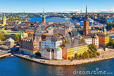 Aerial panorama of Stockholm, Sweden Stock Photo