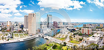 Aerial panorama of Tampa, Florida Stock Photo