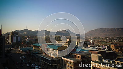 Aerial panorama view to Maseru, capital of Lesotho Editorial Stock Photo