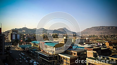 Aerial panorama view to Maseru, capital of Lesotho Editorial Stock Photo