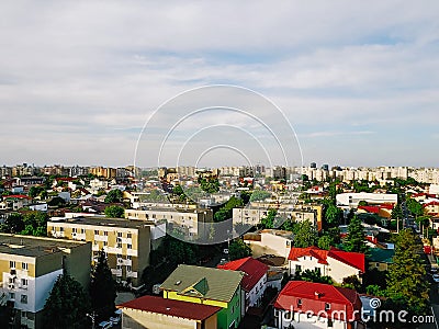 Aerial Panoramic View Of Bucharest City Stock Photo