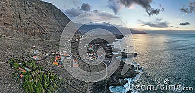 Aerial panoramic view of coastline near Las Puntas, El Hierro Canary Islands Stock Photo