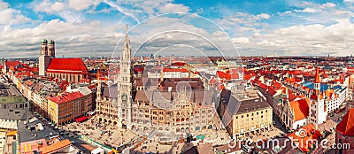 Aerial panoramic view of Old Town, Munich, Germany Stock Photo