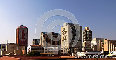 Aerial panoramic view to Johannesburg downtown, South Africa Editorial Stock Photo