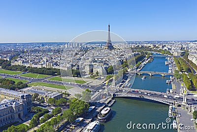 Aerial Paris cityscape France Stock Photo