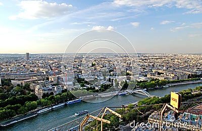 Aerial Paris view Editorial Stock Photo
