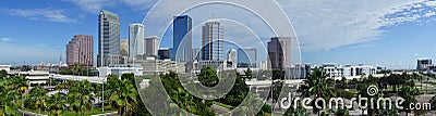 Urban Panoramic Downtwon City Skyline of Tampa Florida Stock Photo
