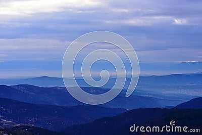 Aerial perspective mountain Stock Photo