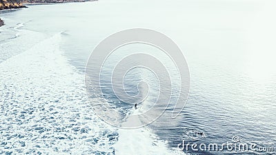Aerial Perspective of Waves and Beach Along Great Ocean Road Stock Photo