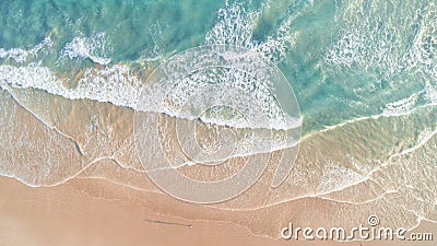 Aerial Perspective of Waves and Beach Along Great Ocean Road Stock Photo