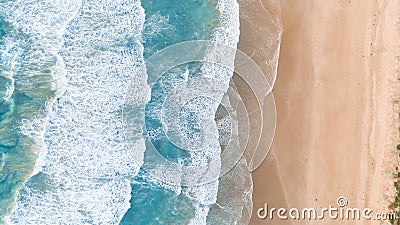 Aerial Perspective of Waves and Beach Along Great Ocean Road Stock Photo
