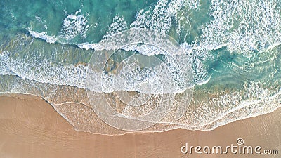 Aerial Perspective of Waves and Beach Along Great Ocean Road Stock Photo