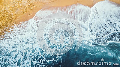 Aerial Perspective of Waves and Beach Along Great Ocean Road, Victoria Australia Stock Photo