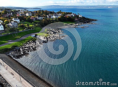 Aerial Photo of Bangor Marina and Jetty Harbour on the Co Down Coastline Northern Ireland Stock Photo