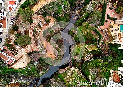 Aerial photo of breathtaking Ronda village Stock Photo