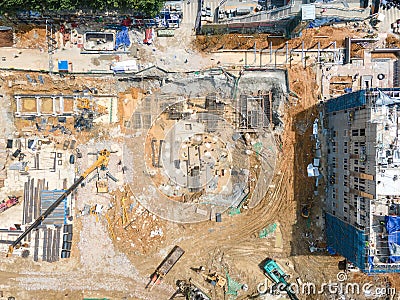 Aerial photo of the construction site Editorial Stock Photo