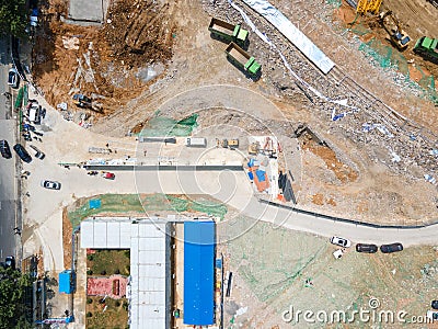 Aerial photo of the construction site Editorial Stock Photo