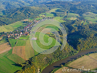 Aerial photo of countryside Stock Photo