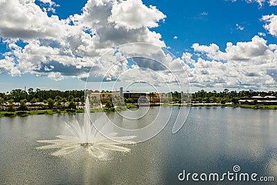 Aerial photo fountain The Pavilion at Port Orange Stock Photo
