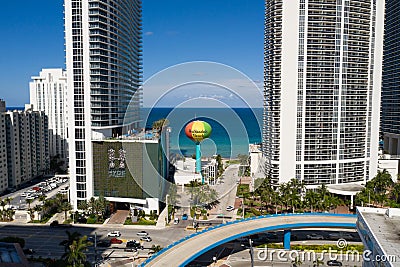 Aerial photo Hallandale Beach Water Tower colorful painted Editorial Stock Photo